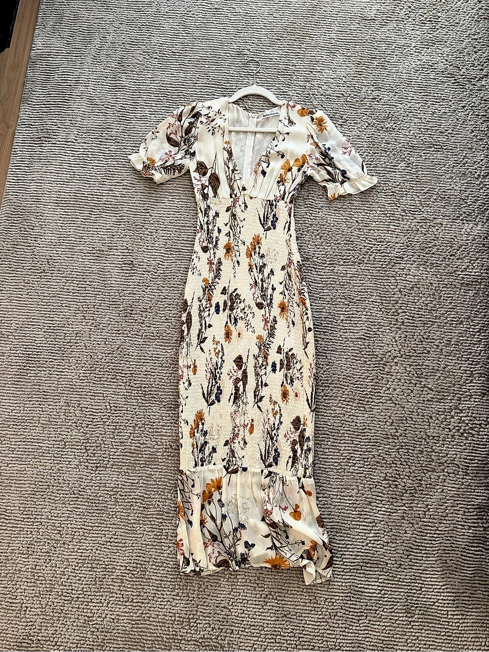 Reformation Floral Maxi Dress in Cream & Multicolor
